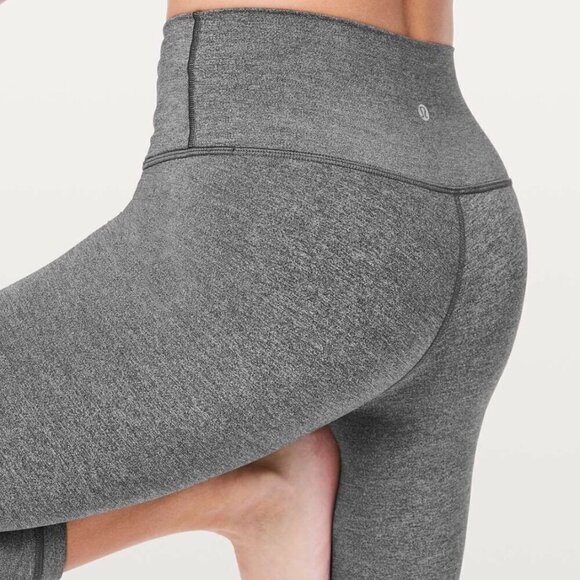 Lululemon Wunder Under High Rise Heathered Gray Leggings - Picture 2 of 9